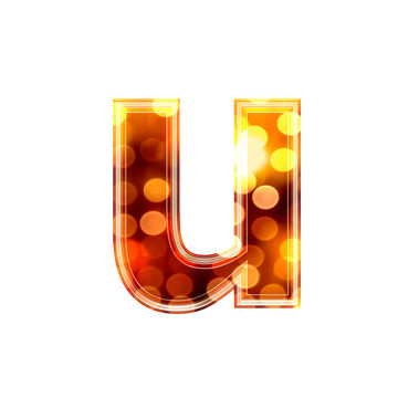 具有發(fā)光紋理的3D字母