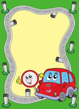 帶有可愛汽車的車架
