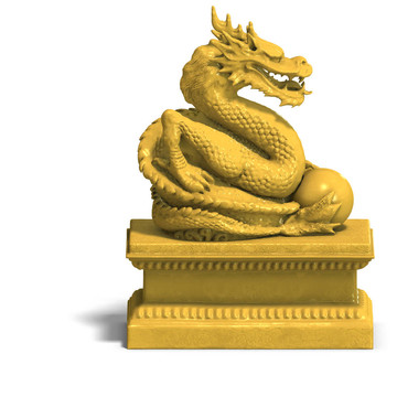 黃金中國(guó)龍雕像