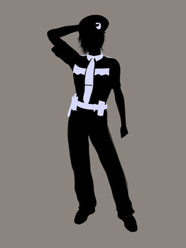 女警官剪影剪影