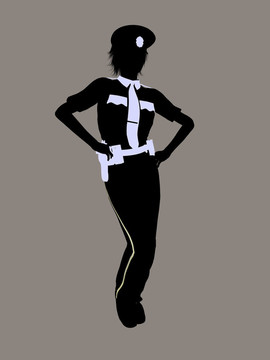 女警官剪影剪影