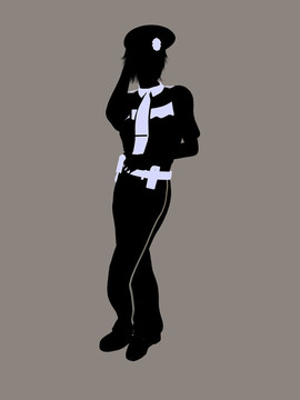 女警官剪影剪影