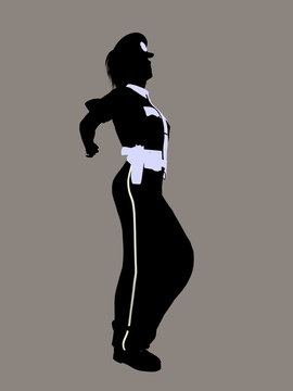 女警官剪影剪影