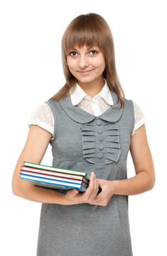 帶書的年輕女孩