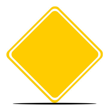 空白黃鉆石路標(biāo)志
