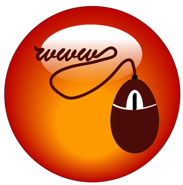 有連接互聯(lián)網(wǎng)的鼠標(biāo)的網(wǎng)絡(luò)圖標(biāo)或按鈕