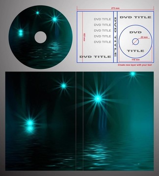 DVD標(biāo)簽和盒蓋設(shè)計(jì)模板。
