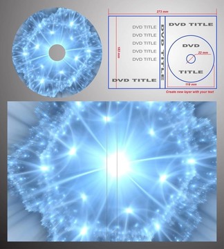 DVD標(biāo)簽和盒蓋設(shè)計(jì)模板。