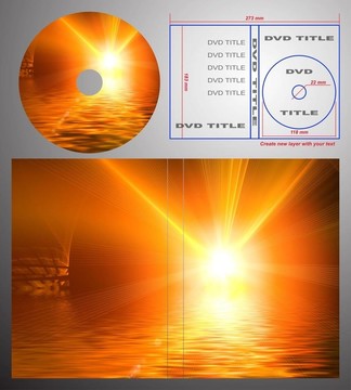DVD標(biāo)簽和盒蓋設(shè)計(jì)模板。