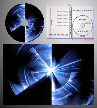 DVD標(biāo)簽和盒蓋設(shè)計(jì)模板。