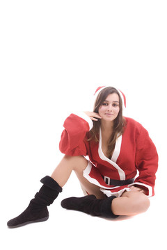Young Santa的女孩