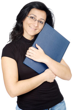 愛上一本書的魅力女士