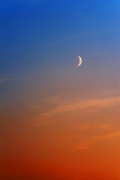 Moon在橙色的藍(lán)天