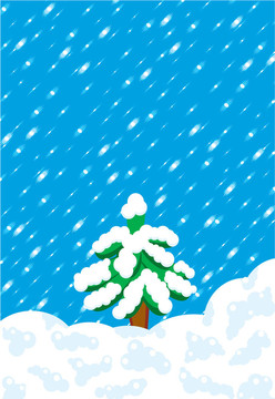 冬天的樹和雪