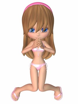 可愛卡通女孩summerwear