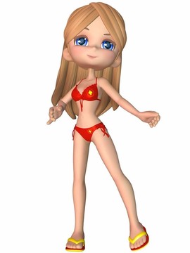 可愛卡通女孩summerwear