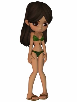 可愛(ài)卡通女孩summerwear