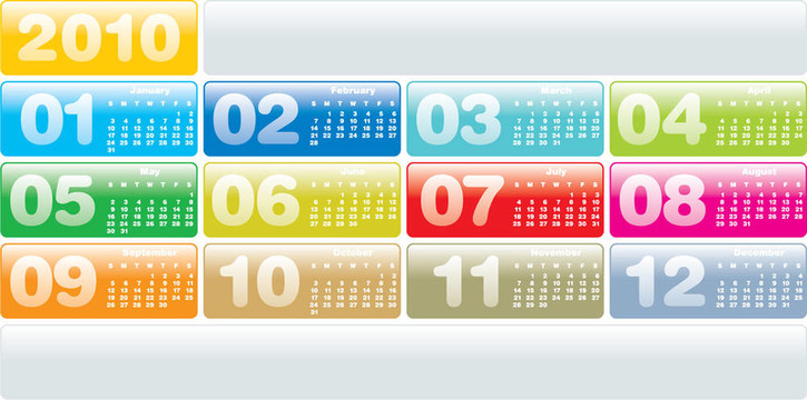 七彩日歷為2010