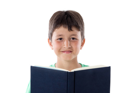 可愛的孩子讀一本書