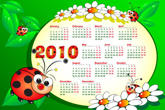 2010個孩子的日歷與瓢蟲