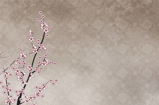觀(guān)賞櫻花樹(shù)與文本或圖像的地方中國(guó)圖案掐絲