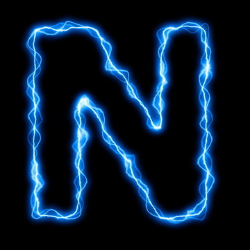 電閃電字母或字體