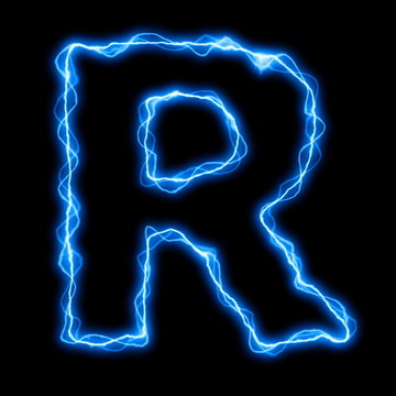 電閃電字母或字體