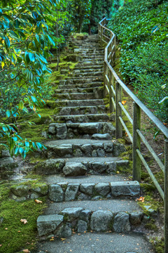日本花園的石梯HDR