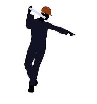 男建筑工人插畫(huà)剪影