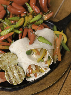 fajitas檸檬和胡椒