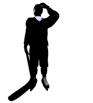 男子曲棍球插圖剪影
