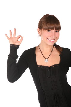 年輕的女人給的手勢2