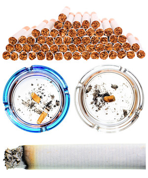 白色背景上分離的香煙