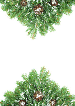 雪和錐體的圣誕框架
