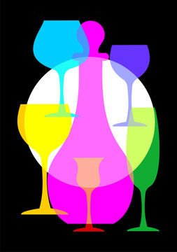 葡萄酒杯和瓶套