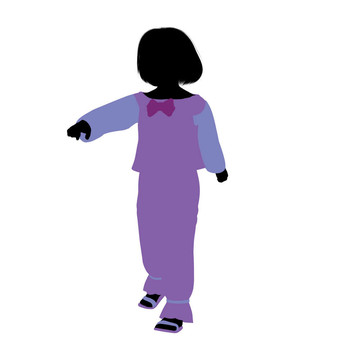 高加索女孩插圖剪影