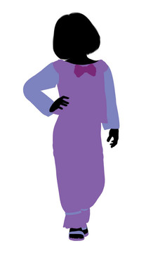 高加索女孩插圖剪影