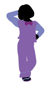 高加索女孩插圖剪影