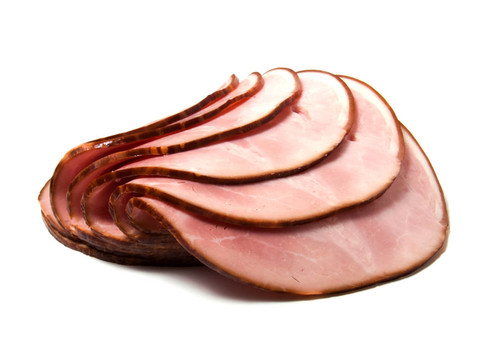 白底熏肉切片