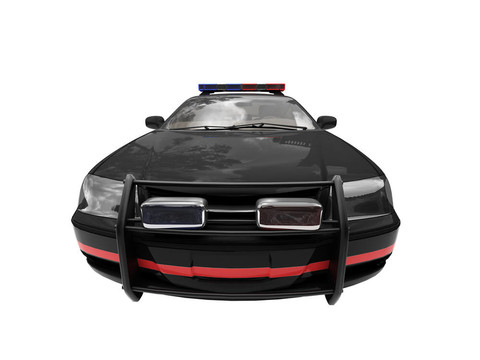 隔離黑色警車前視圖02