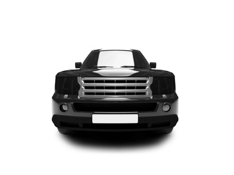孤立的黑色汽車前視圖02