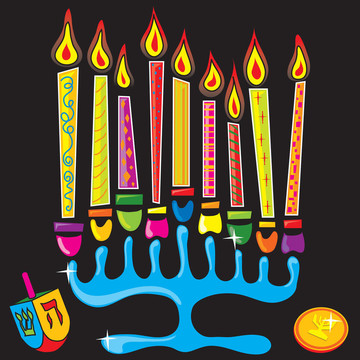 快樂的Chanukah Menorah