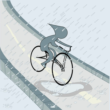 在雨中騎車