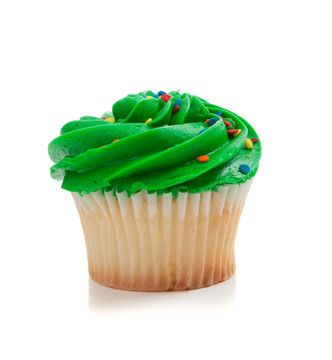 Green Cupcake灑上白