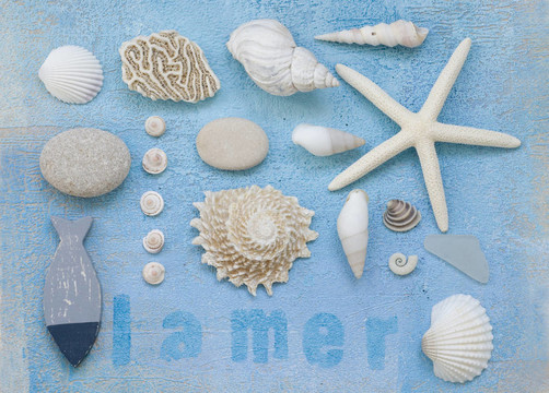海灘碎片拼貼