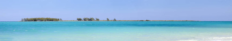 科科島海灘全景；古巴