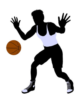 男子籃球運動員剪影
