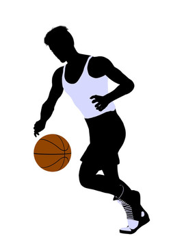 男子籃球運動員剪影