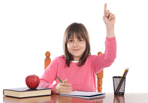 可愛(ài)的女孩學(xué)習(xí)