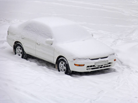 雪下的車